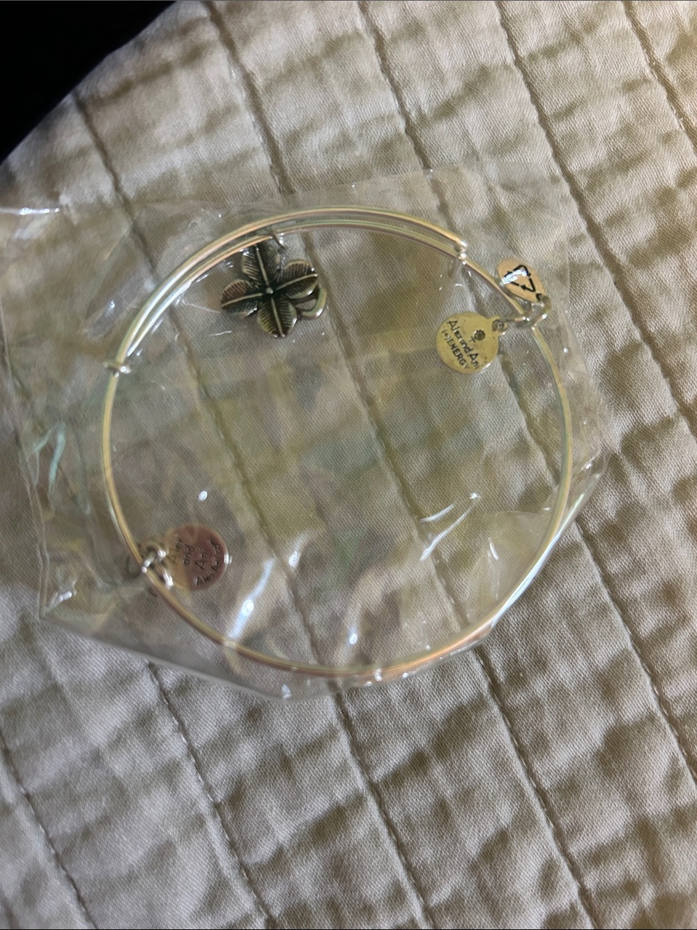 Alex and Ani Silver Four-Leaf Clover Bracelet